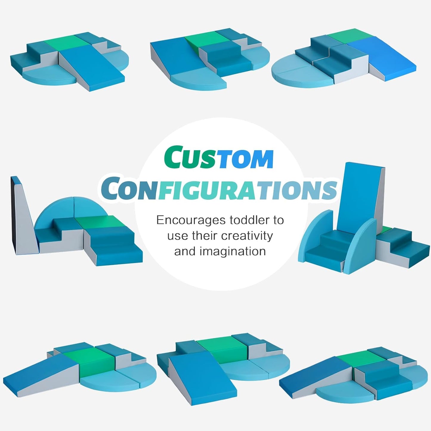 Soft Foam Climbing Blocks for Toddlers: PU Leather - Indoor Toy Climb and Crawl Activity Play Set - Colorful Baby Foam Play Gym Climbing Structures for Toddlers 3+