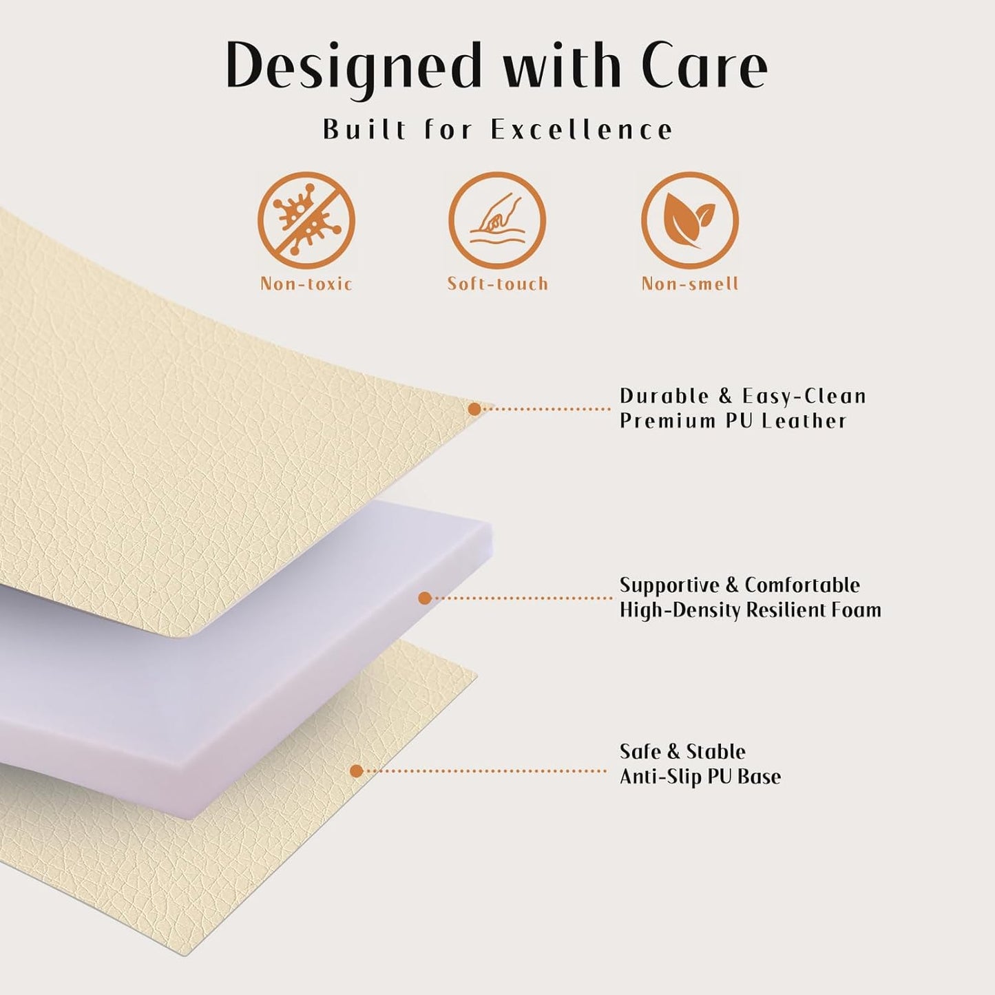 6-Piece Soft PU Leather Toddlers Climbing Toys, Baby Foam Climbing Blocks for Toddlers & PU Leather Waterproof Kids Playmat - Trifold Large Floor Mat - Thick Fodable Play Mat for Playpen