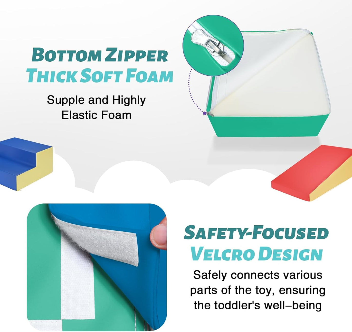 10-Pieces Climbing Toys for Toddlers, Indoor Climb and Crawl Activity Play Set, Foam Play Gym Climbing Structures for Toddlers 3, Baby Foam Blocks for Toddler