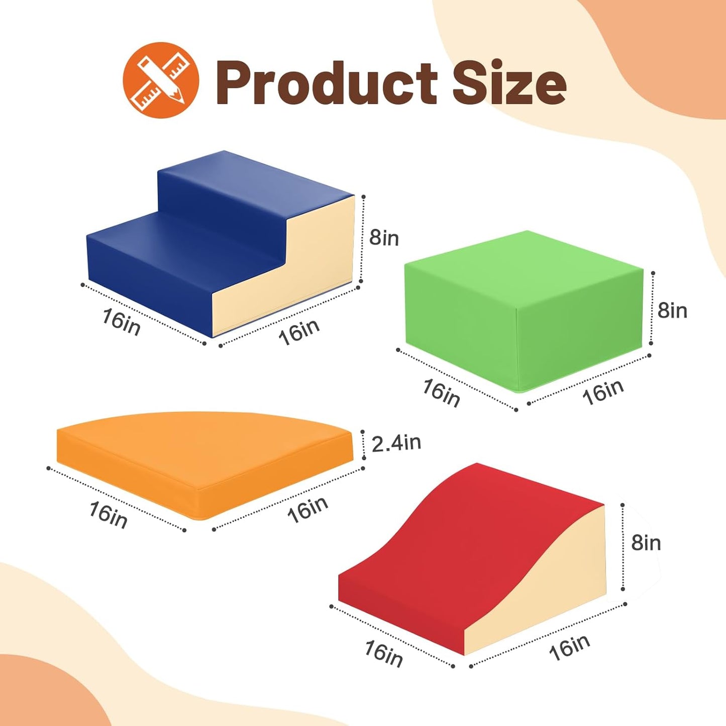 10-Piece Soft PU Leather Toddlers Climbing Toys, Foam Climbing Blocks for Toddlers, Baby Play Set Foam Climb Structures for Toddler 3+, Indoor Crawl Activity Play Gym