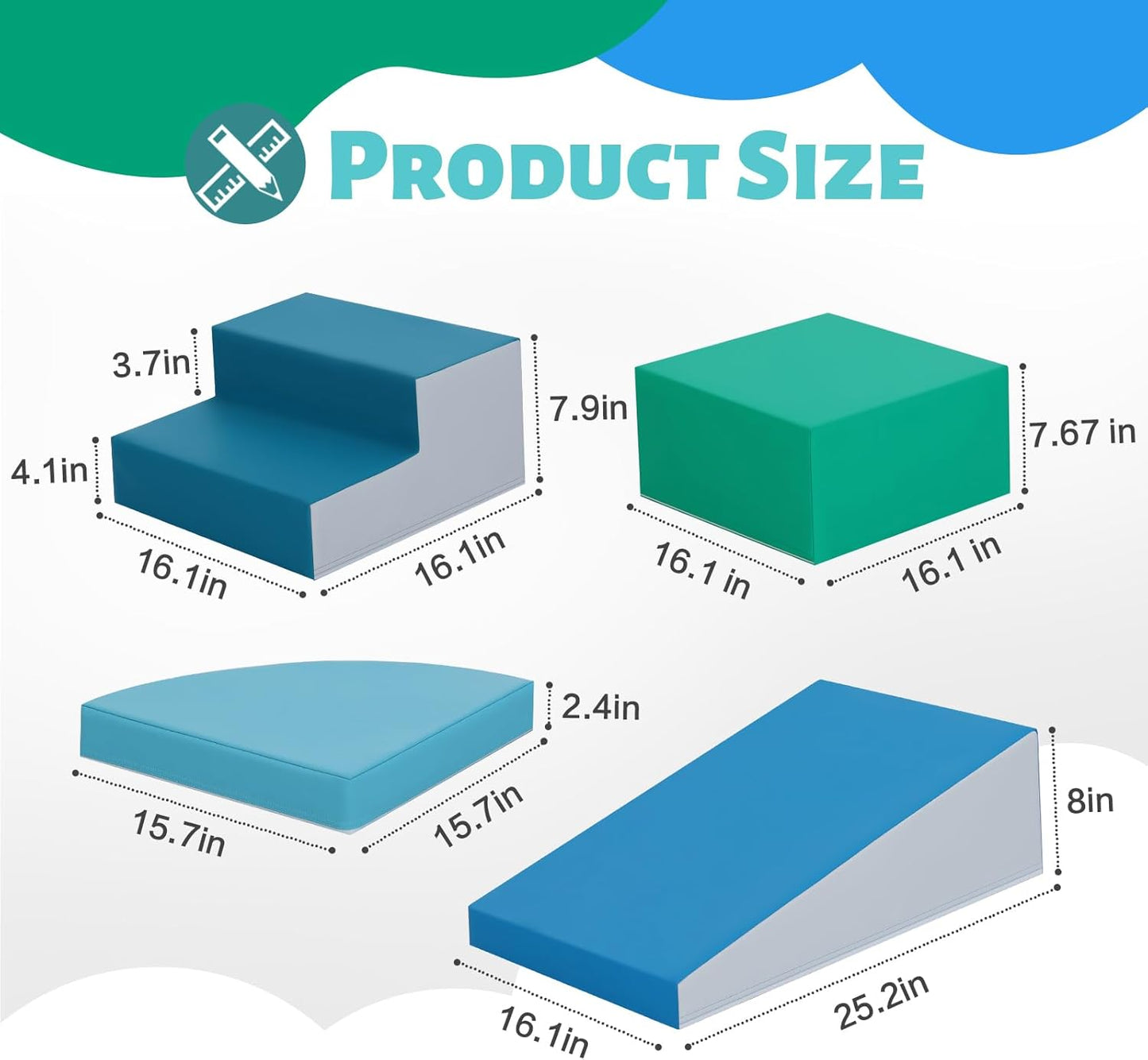 Soft Foam Climbing Blocks for Toddlers: PU Leather - Indoor Toy Climb and Crawl Activity Play Set - Colorful Baby Foam Play Gym Climbing Structures for Toddlers 3+