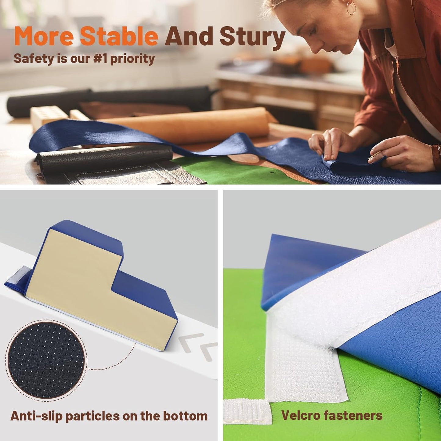 6-Piece Soft PU Leather Toddlers Climbing Toys, Baby Foam Climbing Blocks for Toddlers & PU Leather Waterproof Kids Playmat - Trifold Large Floor Mat - Thick Fodable Play Mat for Playpen