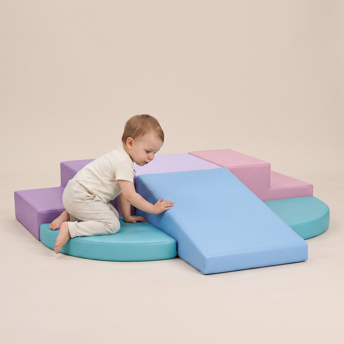 TODIBY 6-Piece Foam Climbing Blocks for Toddlers: Colorful Climbing Gym PU Leather  Baby Foam  Building Blocks  Indoor Toy