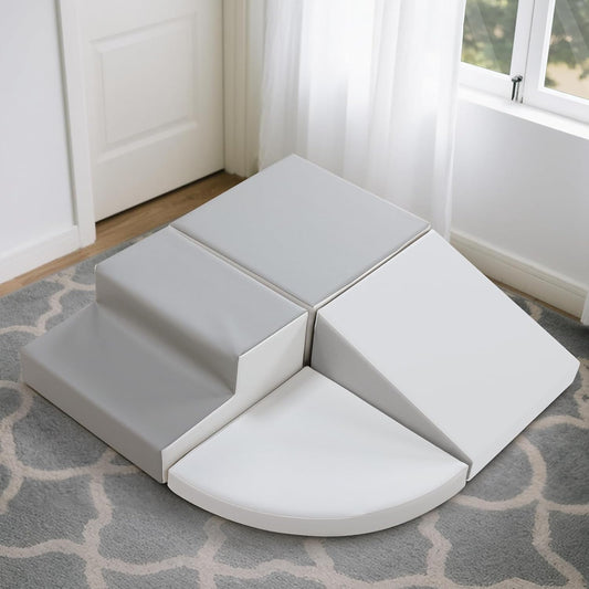 Foam Blocks Climbing for Kids: Toddler Toys for Indoor and Outdoor Fun - Soft PU Leather Play Structure for Crawling and Sliding - Ideal for Playhouse and Play Gym Activities