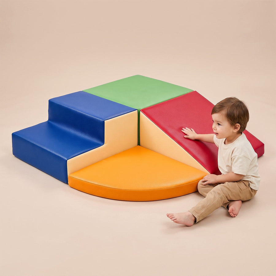 TODIBY 4-Pieces Climbing Toys for Toddlers (XL Size): PU Leather - Soft Play Climbing for Toddlers - Extra Large Foam Climbing Blocks for Crawling and Sliding Indoor Playground for Kids alternate view
